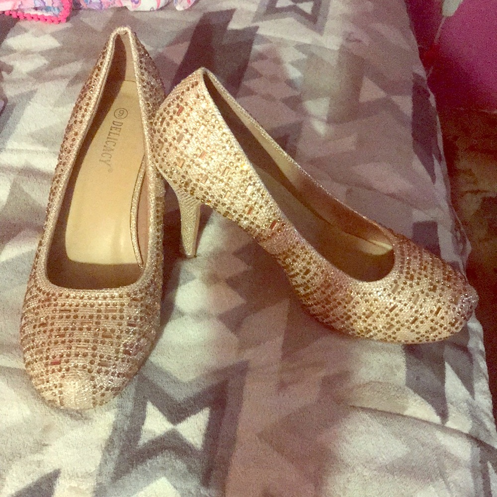 Gold high hills size 9